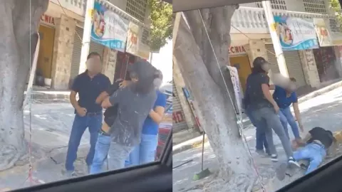 VIDEO: Captan golpiza a vendedor ambulante en Tehuacán; lo dejaron inconsciente