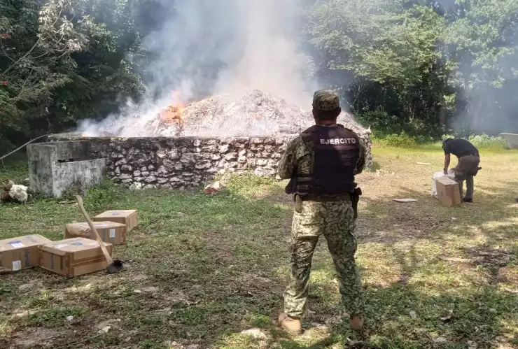 La Secretaría de Marina aseguro presunta droga en municipios de Quintana Roo