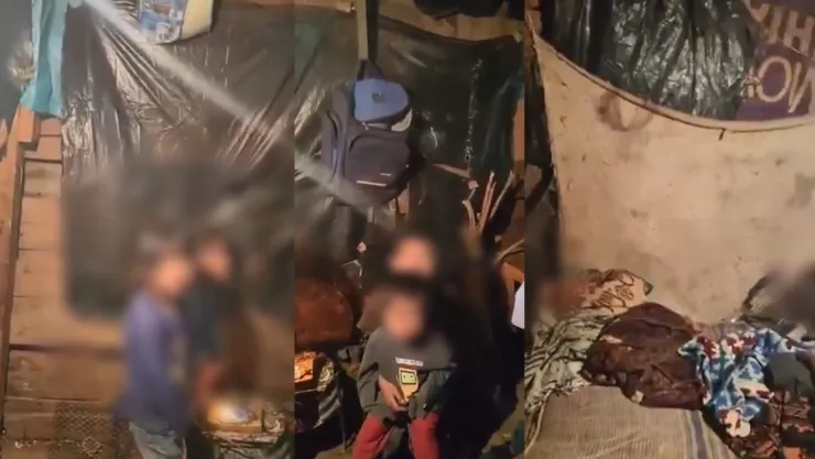 IMÁGENES IMPACTANTES Así fueron encontrados 8 niños abandonados en una casa de cartón