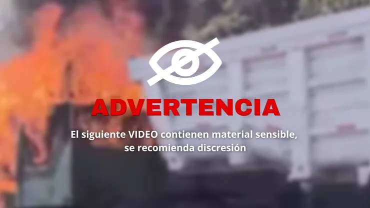 Camión incendiado