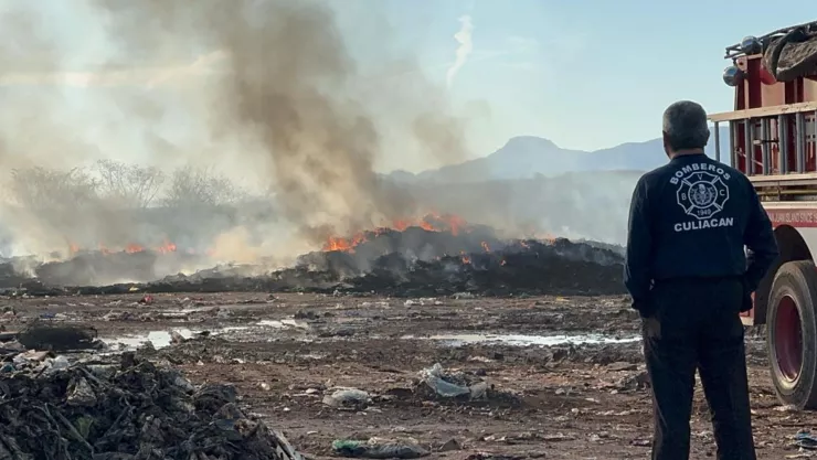 Incendio en relleno sanitario de Culiacán