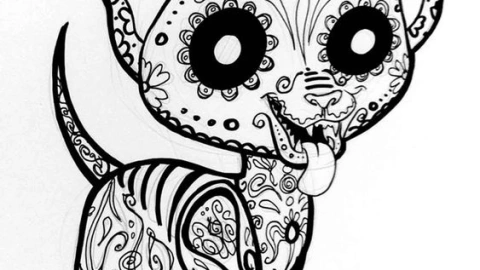 Im&aacute;genes de D&iacute;a de Muertos para imprimir y colorear