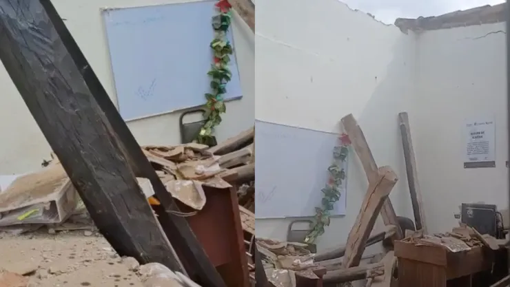 Se derrumba techo en San Ignacio por sismo