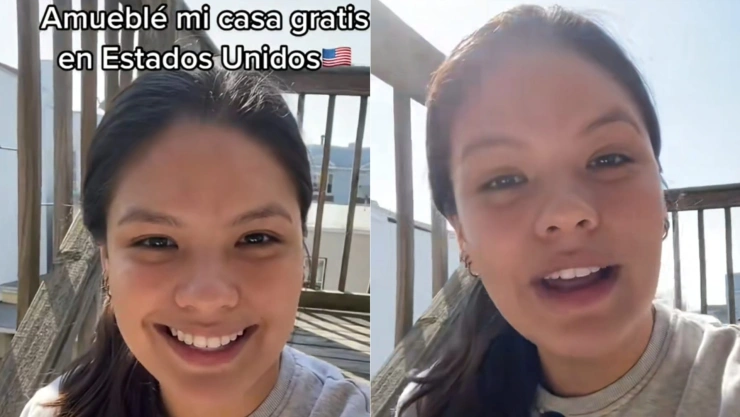 Mujer hispana que habla a la cámara desde Nueva Jersey.