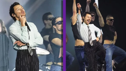 ¡SENSUALIDAD Y MÚSICA! Así fue el regreso de Harry Styles a los escenarios en los Brit Music Awards.webp