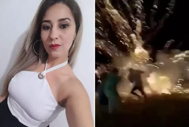 VIDEO Mamá muere frente a sus hijos; le estalla un cohete en su ropa