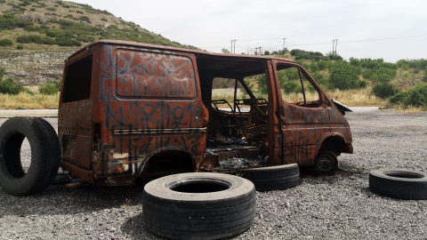 Auto abandonado Chiapas