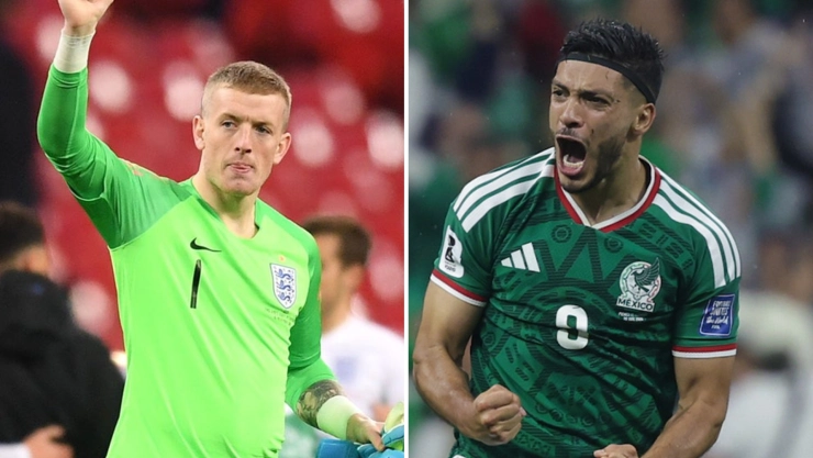 Jordan Pickford y Raúl Jiménez