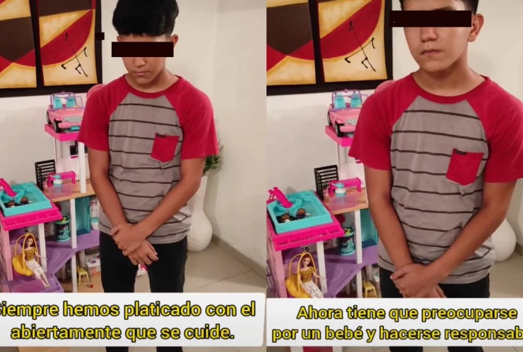 Niño embarazo novia