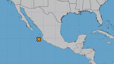 Zona de baja presión en el Pacífico