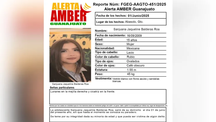 Sanjuana Jaqueline Balderas Roa desaparecida Abasolo