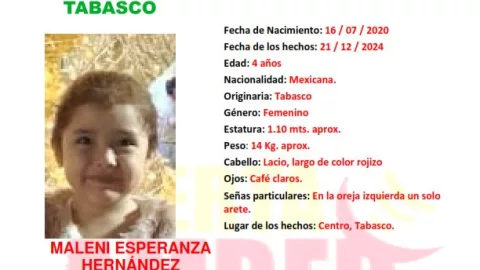 Maleni Hernández Alerta Amber Tabasco