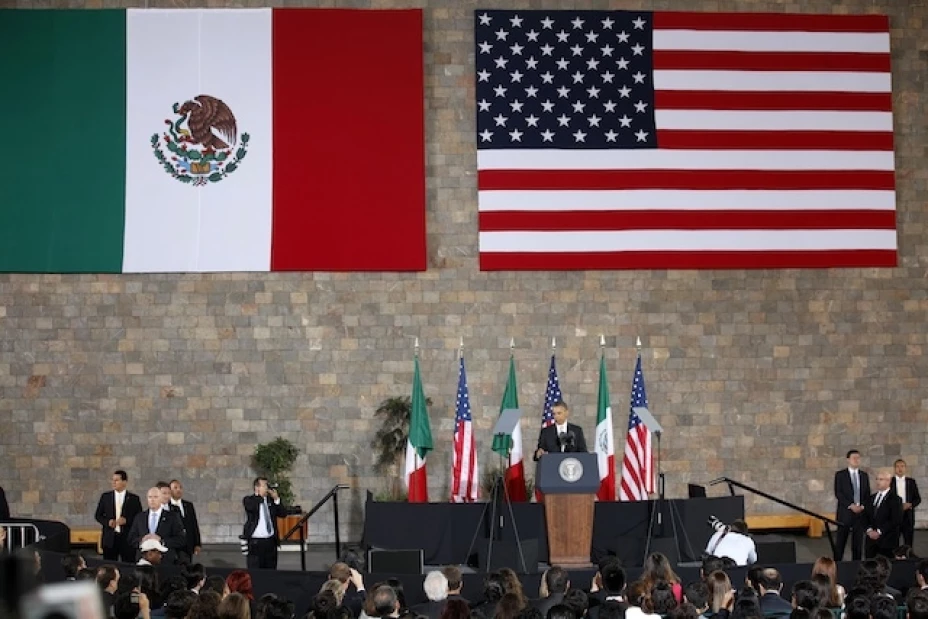 Barack Obama durante su encuentro con estudiantes y empresarios