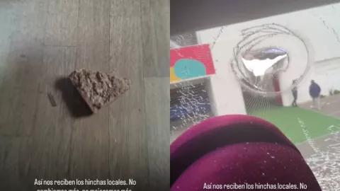 Toto Salvio compartió imágenes desde el interior del autobús de las agresiones de Lanús