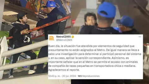VIDEO: Policías corren del Metro CDMX a joven por llevar a su perrito en mochila