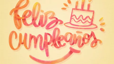 Imagen de feliz cumpleaños minimalista