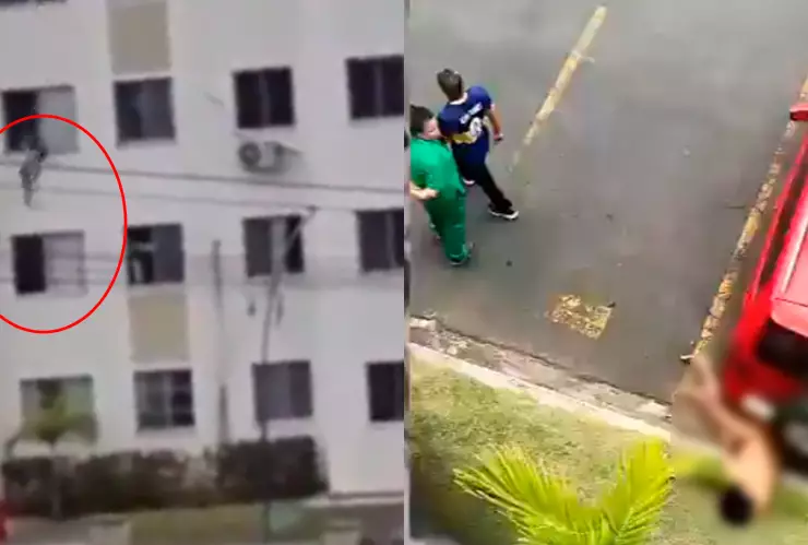 VIDEO: ¡Crimen pasional en Brasil! Policía asesina al amante de su esposa y lo arroja por la ventana