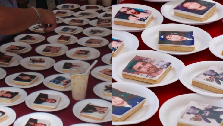 Galletas con fotos de personas desaparecidas en Salamanca, Guanajuato.