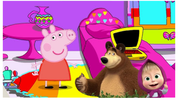 Peppa pig y masha y el oso
