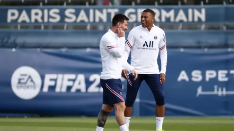 Kylian Mbapp&eacute; Lionel Messi Paris Saint Germain