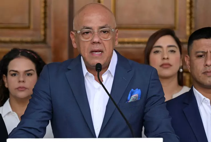 Jorge Rodríguez, presidente de la Asamblea Nacional de Venezuela, en conferencia de prensa del 8 de enero de 2026.