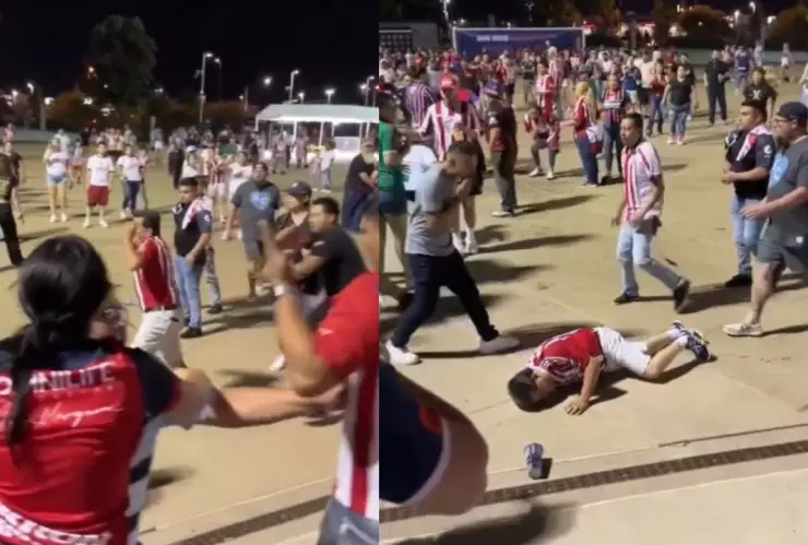 Aficionados de Chivas protagonizan pelea