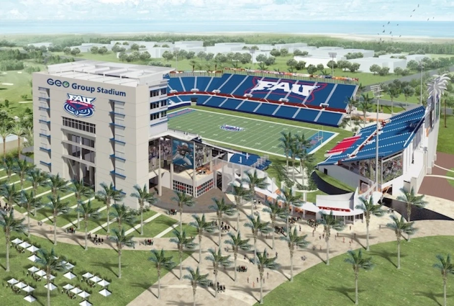 El estadio de Florida Atlantic University lleva el nombre de una compañía constructora de cárcel