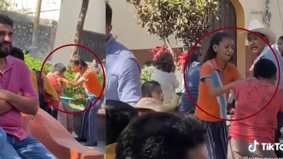 mujer golpea a su hijo menor en centro de yecapixtla morelos