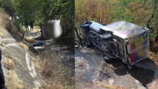 Camioneta embistió a campesino tras accidente y volcadura en Izúcar hoy; reportan múltiples heridos