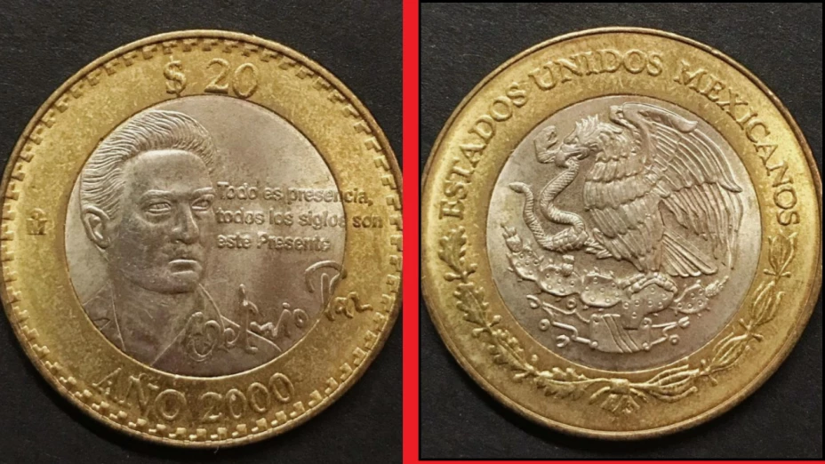moneda de 20 pesos octavio paz