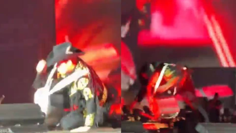 Alfredo Olivas sufre aparatosa caída.