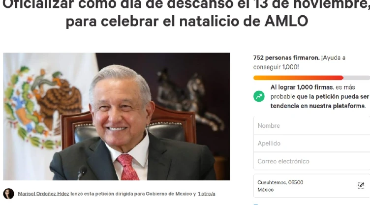 AMLO natalicio 13 de noviembre día de asueto