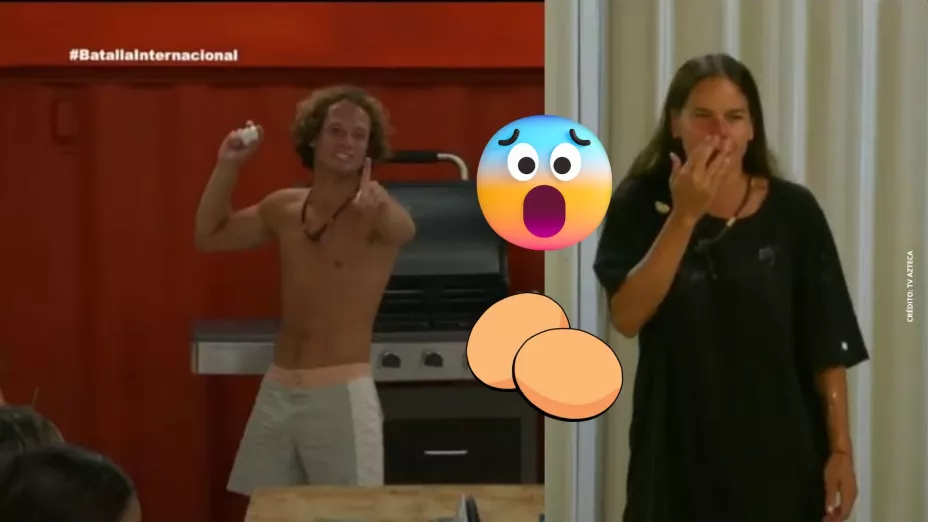 VIDEO: Pato le lanza un huevo en la cara a Verónica en Exatlón.