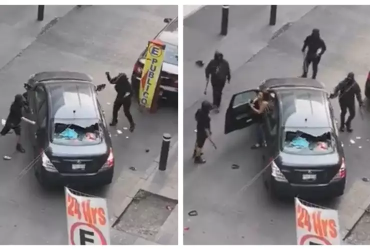 Twitter agresión denuncia encapuchadas