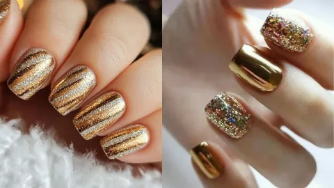 9 modelos de uñas doradas: puedes usarlas en cortas o largas y se verán preciosas.