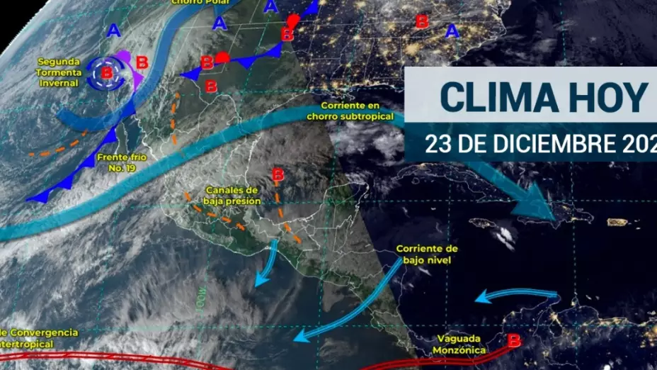 Así será el clima de hoy 23 de diciembre en México