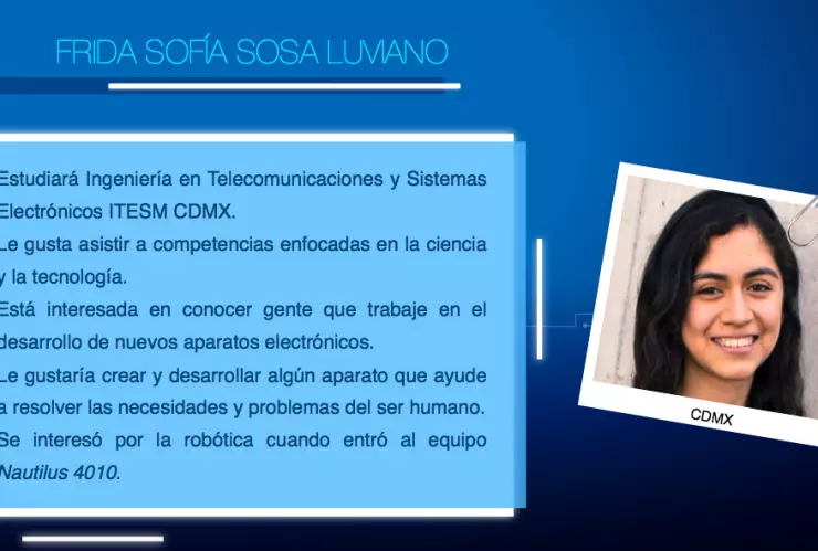 Equipo mexicano del Mundial de Robótica, Frida Sosa