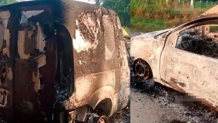 Localizan vehículo calcinado en Tabasco con restos humanos, podrían ser de personas desaparecidas