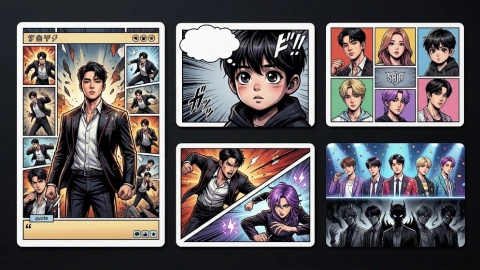 Photocards Saja Boys cómic