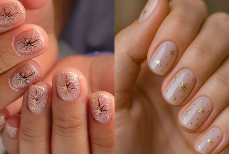 19 ideas de uñas nude con brillos: se ven hermosas en cortas o largas y serás la sensación en Navidad.