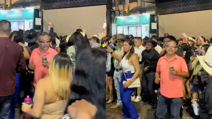 Captan a un adulto mayor divirtiéndose en la Feria de San Marcos 2024