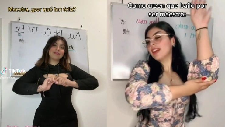 Maestra de kínder exhibe mensajes.