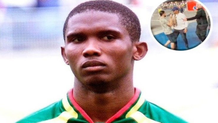samuel eto’o golpea aficionado