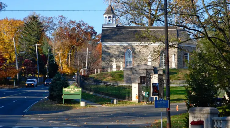 una pequeña vista de la ciudad de Sleepy Hollow en Nueva York