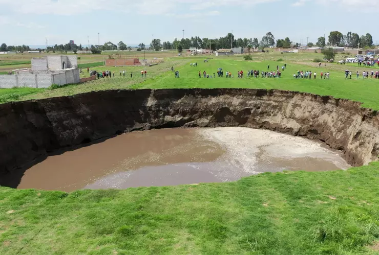 FOTO: Así se ve el socavón de Puebla en imágenes satelitales