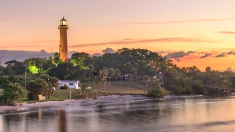 un hermoso atardecer en Júpiter, FL. 