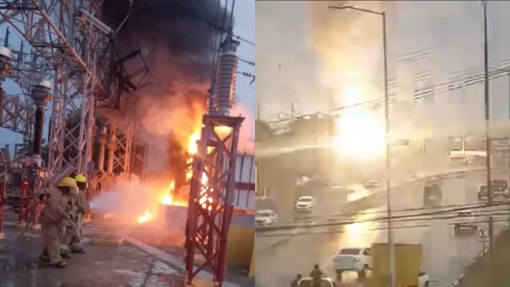 Subestación eléctrica de la CFE explota en Villahermosa, Tabasco