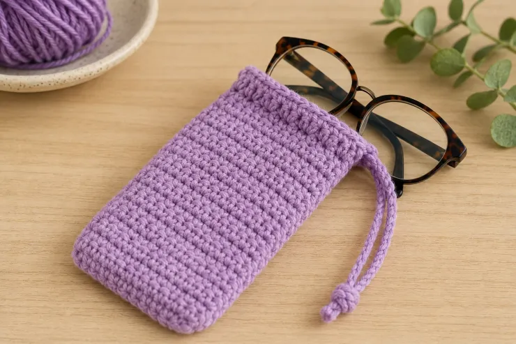 Funda de crochet básica con cordón