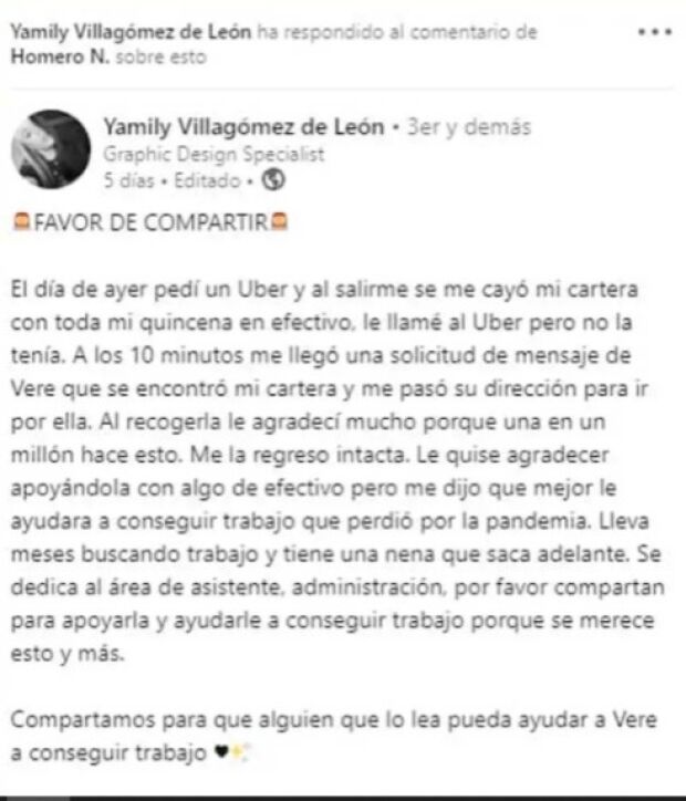 empleo cartera perdida