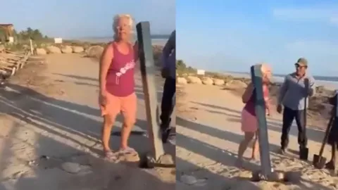 VIDEO: Mujer extranjera intentó apropiarse de una playa de Oaxaca: Esto hicieron los pobladores